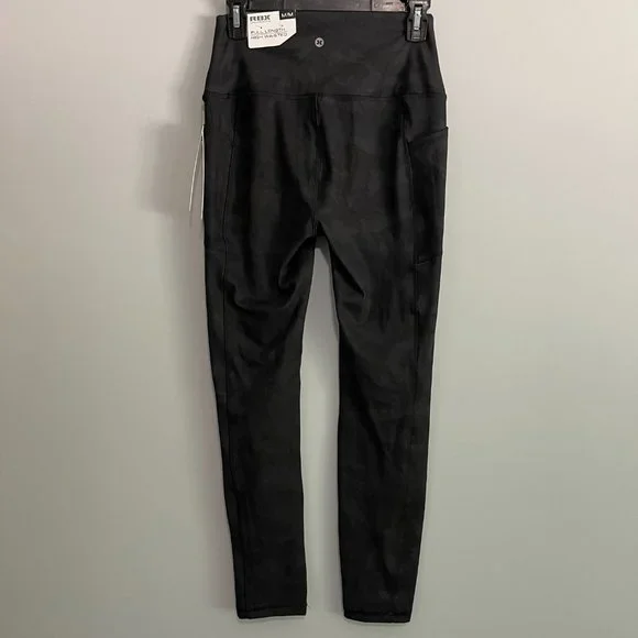 RBX M Black Camo Side pockets Full Length leggings Style CR6887 - Picture 4 of 6